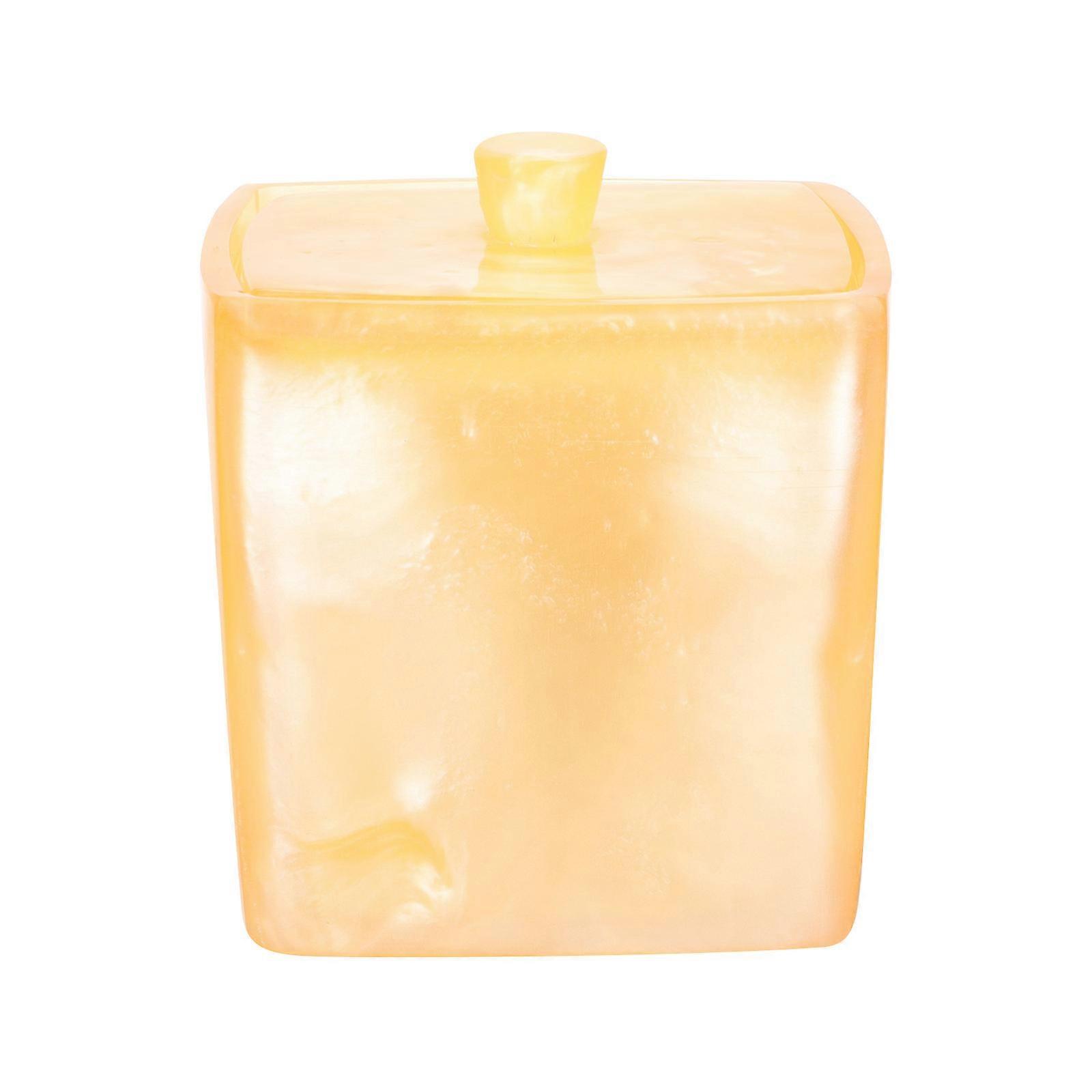 Resin Makeup Cotton Storage Box for Storage Desktop Use Yellow