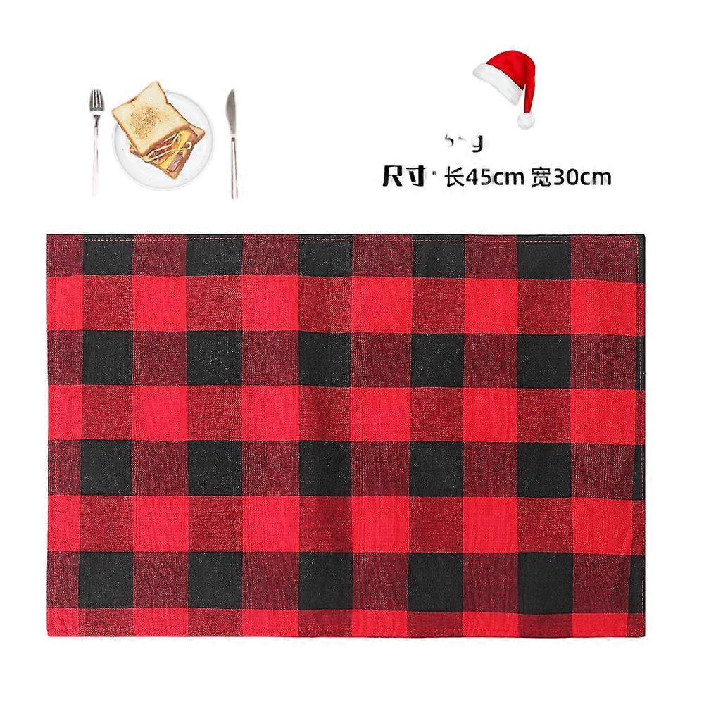 Christmas table mats, two colors available, plaid design enhances the style of the dining table