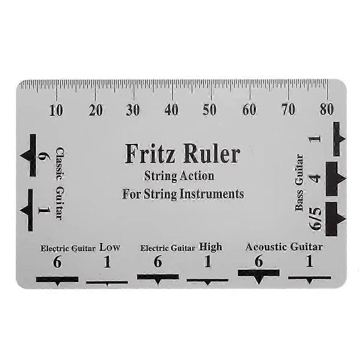 Guitar String Height Measurement Tool - Multi-Function Ruler Card for Luthie and Guitar String Specification