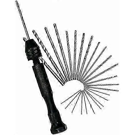 Mini Hand Drill Set, 26-Piece Aluminum Hand Drill with Twist & Countersink Bits for Model Making & Amber Crafting