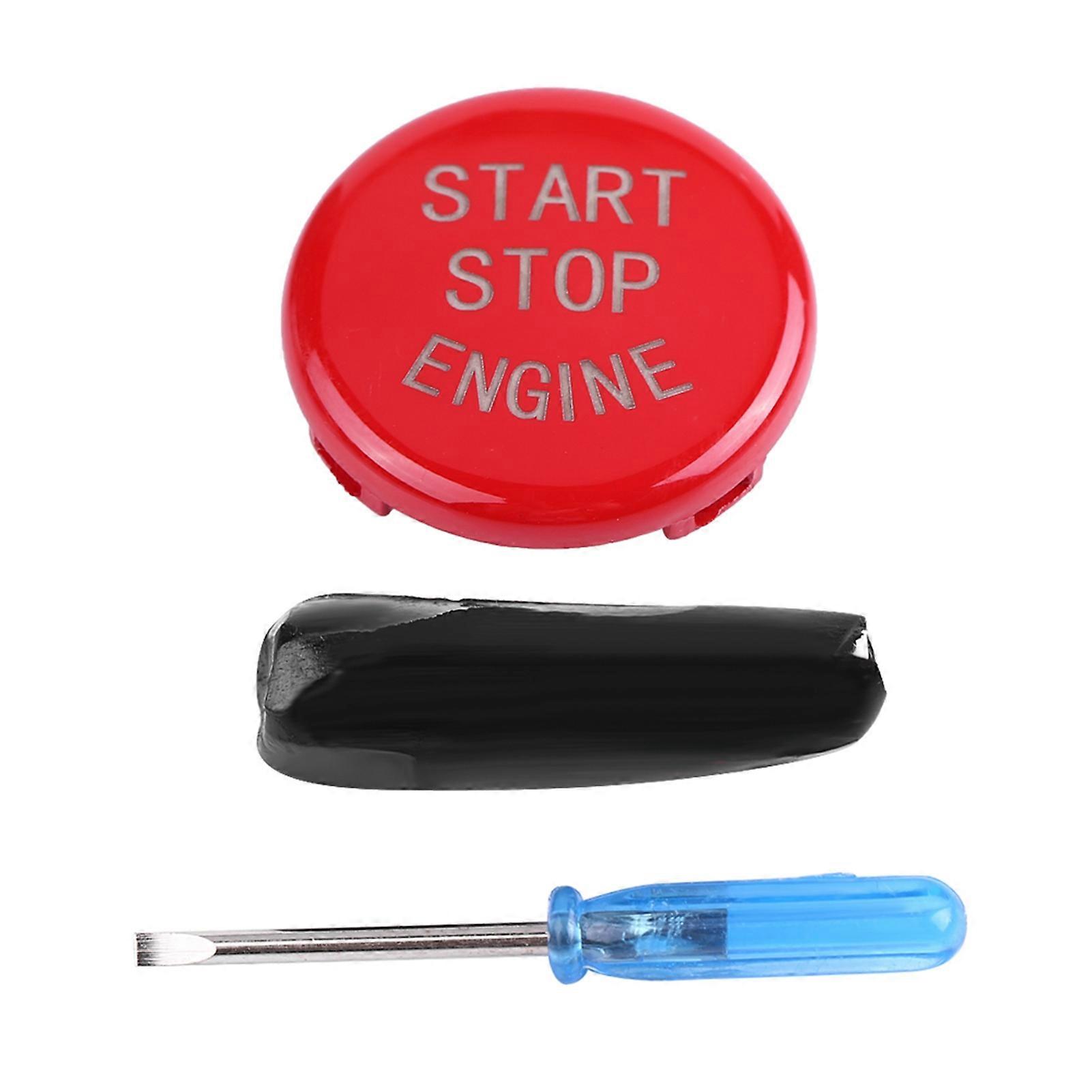 Car One Key Start Button Engine Ignition Switch Cover for BMW E Disc Bottom (Red)