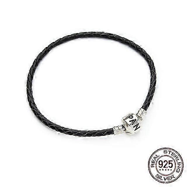 Argento Sterling 925 Argento Rosso Cordino di Cuoio Bracciale fit Fascino Originale Perline Stile Semplice FAI DA TE Gioielli Raffinati per Le Donne