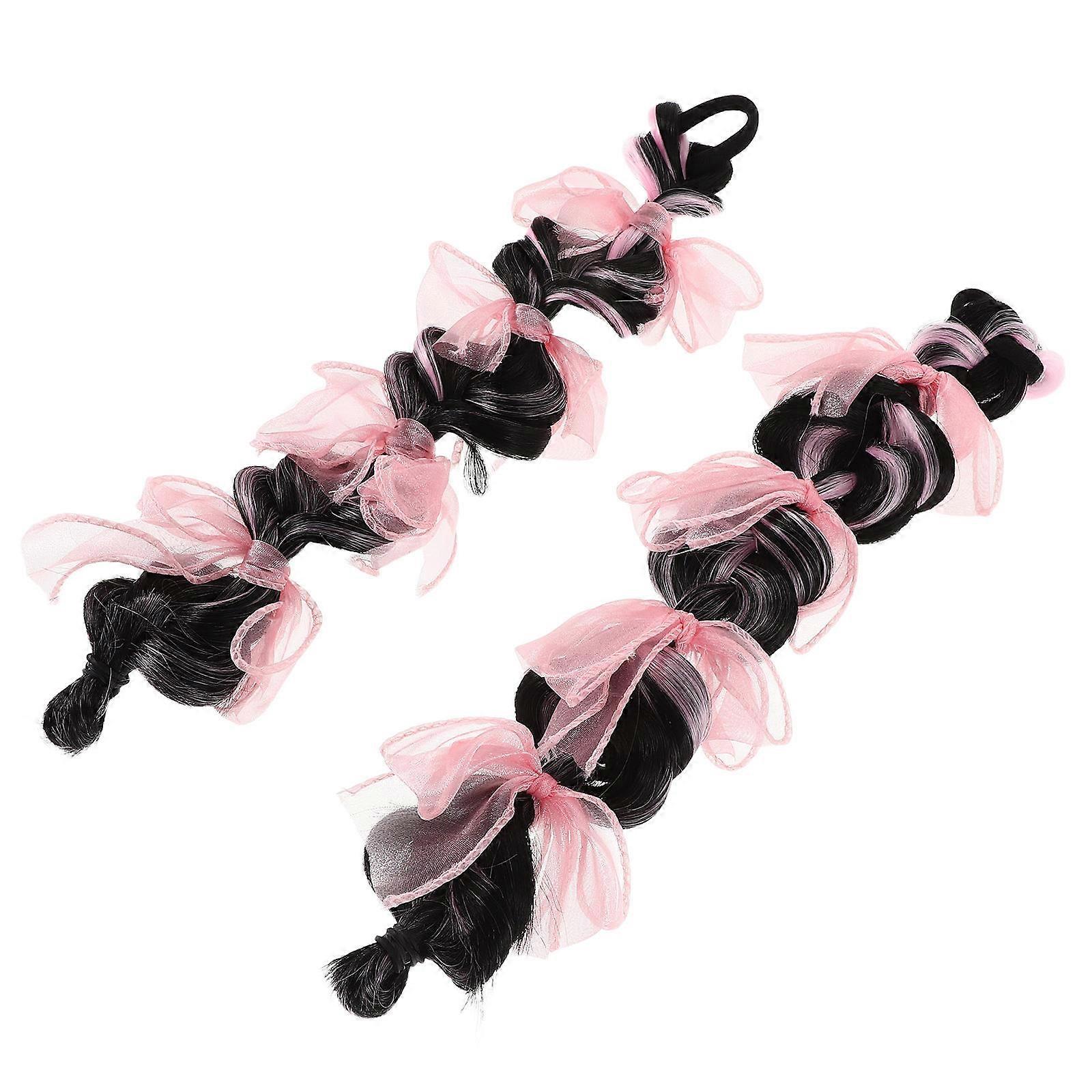 Hair for Kids Braids Braided Ponytail Wig for Parties 6Pcs Set