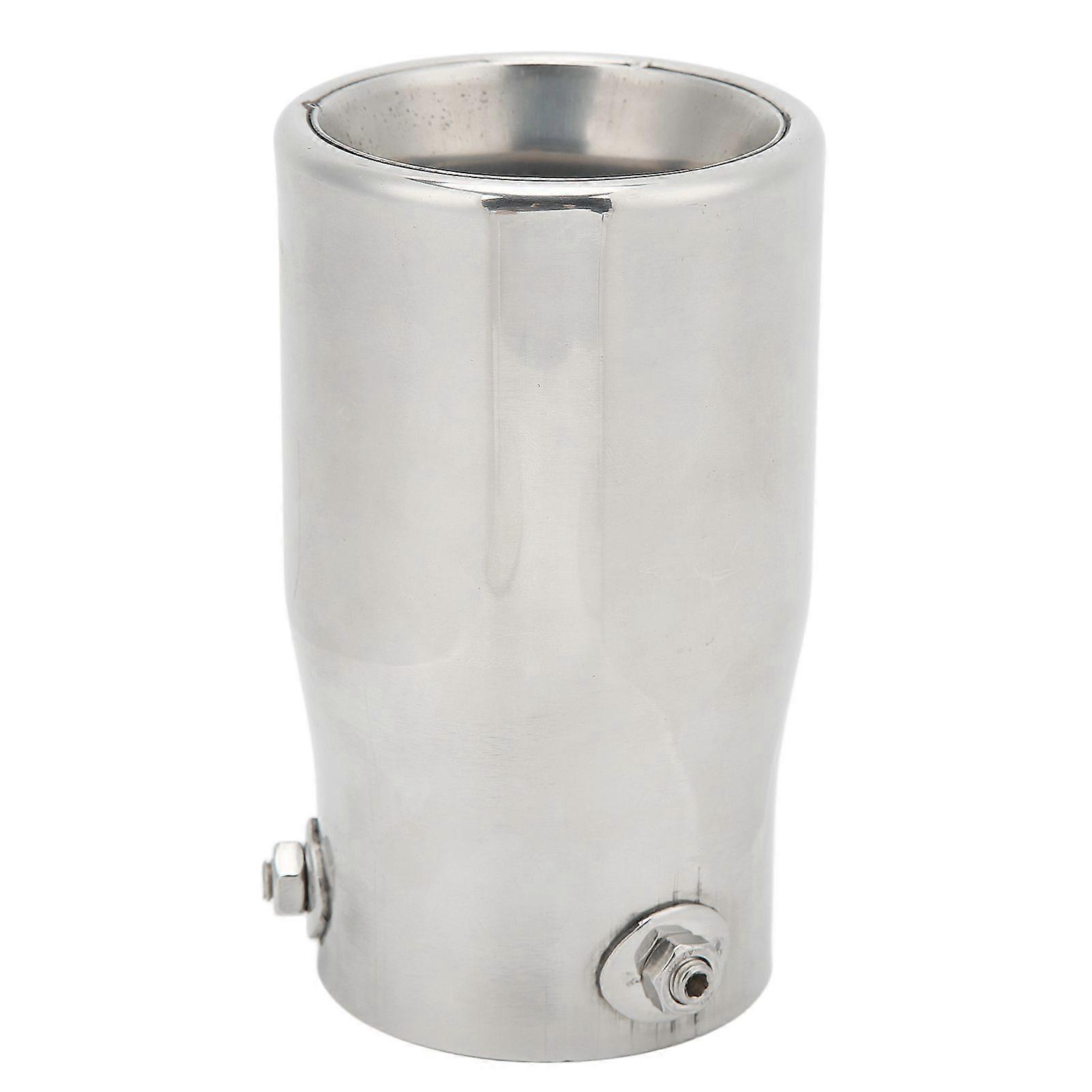 Exhaust Muffler 76mm/2.99in Mirror Polishing Stainless Steel Rear Muffler Exhaust Tail Pipe End Tip