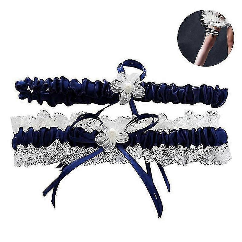 Bridal Lace Garter - Dark Blue