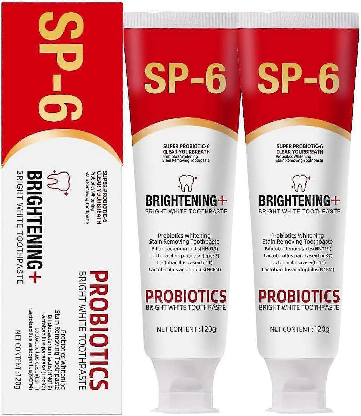 suitable for sp-6, 2pcs probiotic brightening toothpaste, deep cleaning care