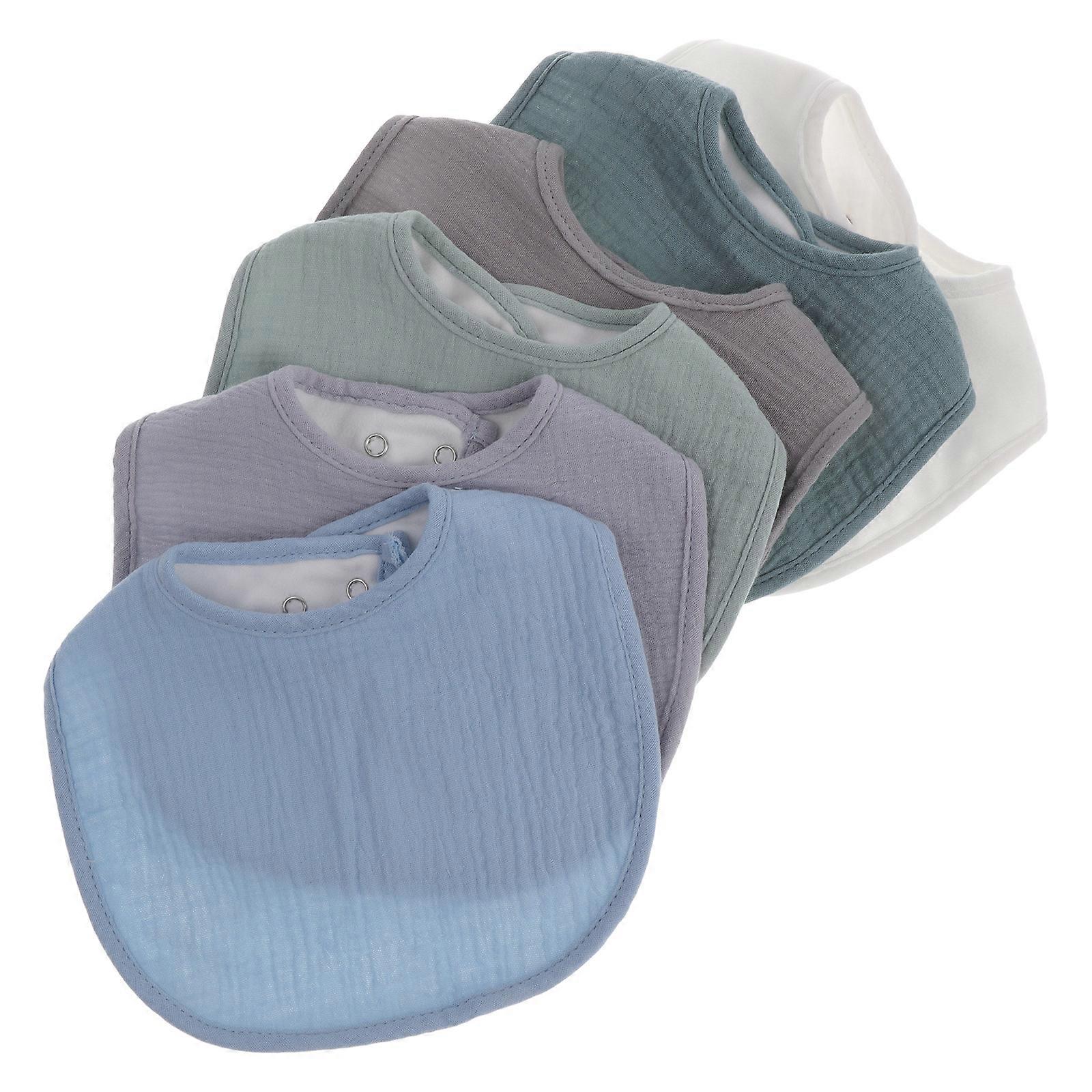 Baby Bibs Drool Bandana U Shaped Newborn Unisex Cotton Assorted Color Keep Clothes Clean 6Pcs