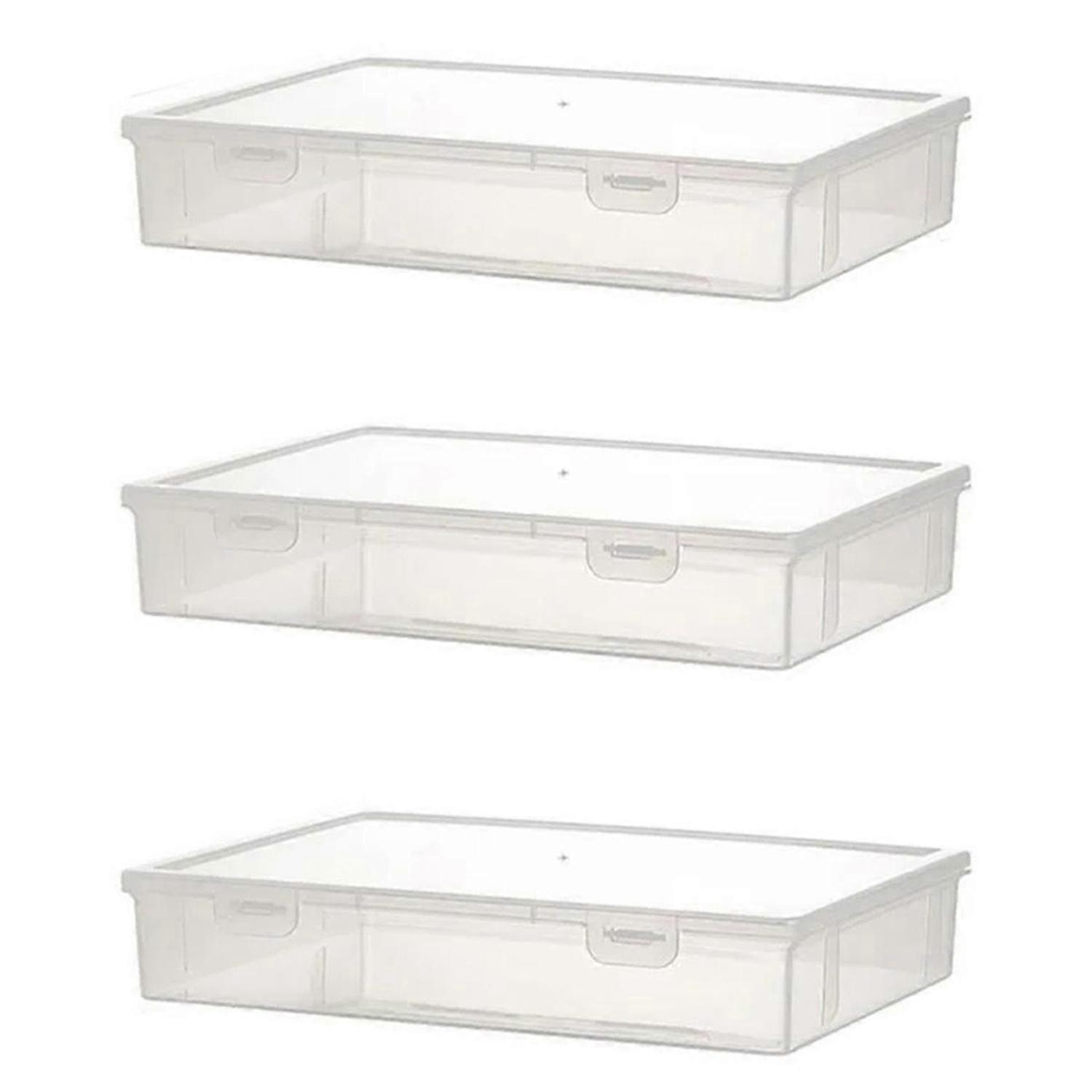 3PCS A4 Size Organiser Book Organiser Office File Box Transparent,M