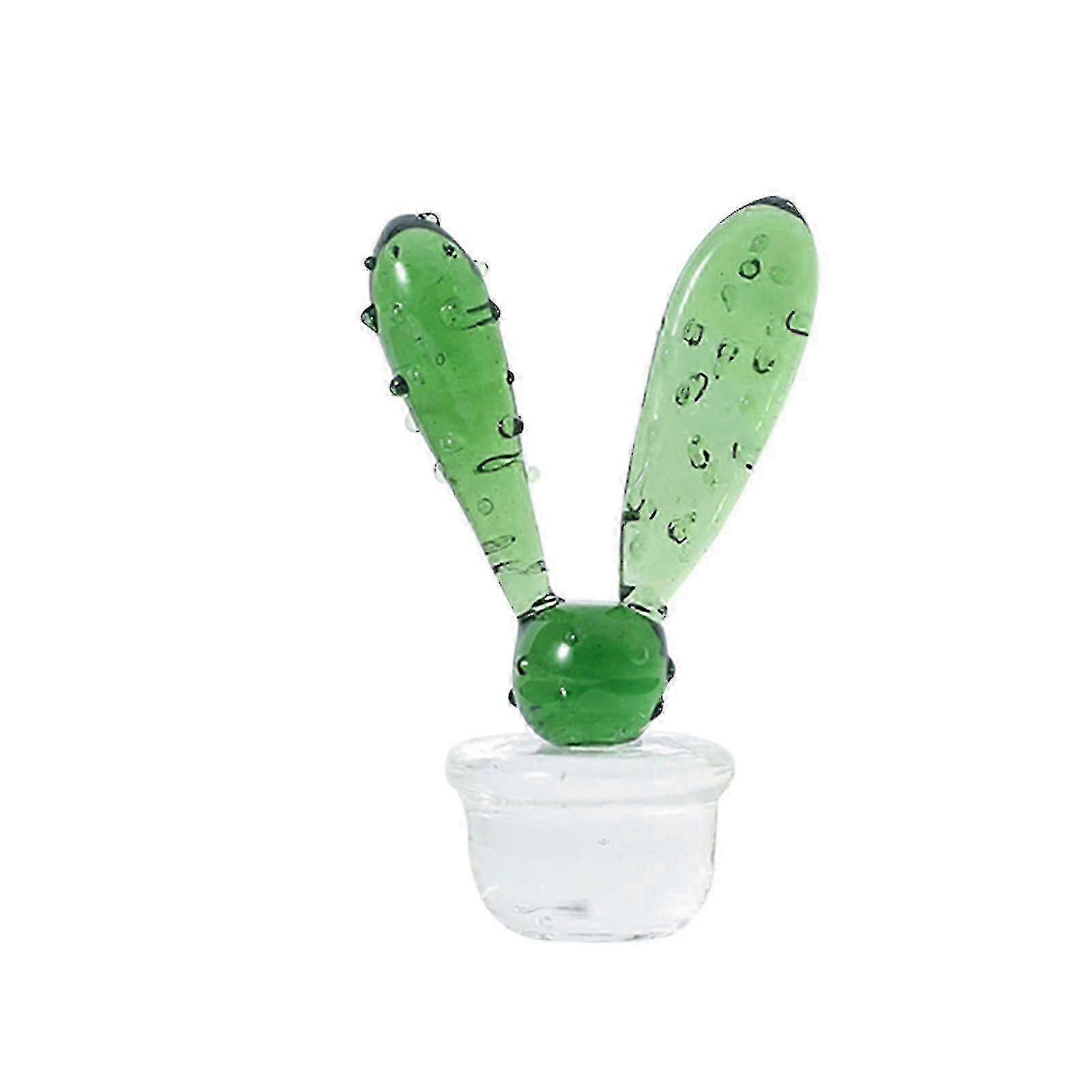 Glass Art Cactus Glass Figurine Home Table Decor Best Gift Cactus Decor Succulent Ornament