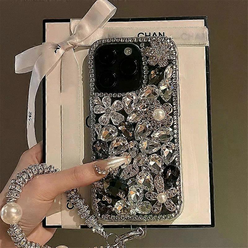 Luxurious Glitter Phone Case For Samsung Galaxy S25 Ultra S24 S23 S22 S21 S20 A35 A55 A56 A54 A53 Diamond hanging chain Cover