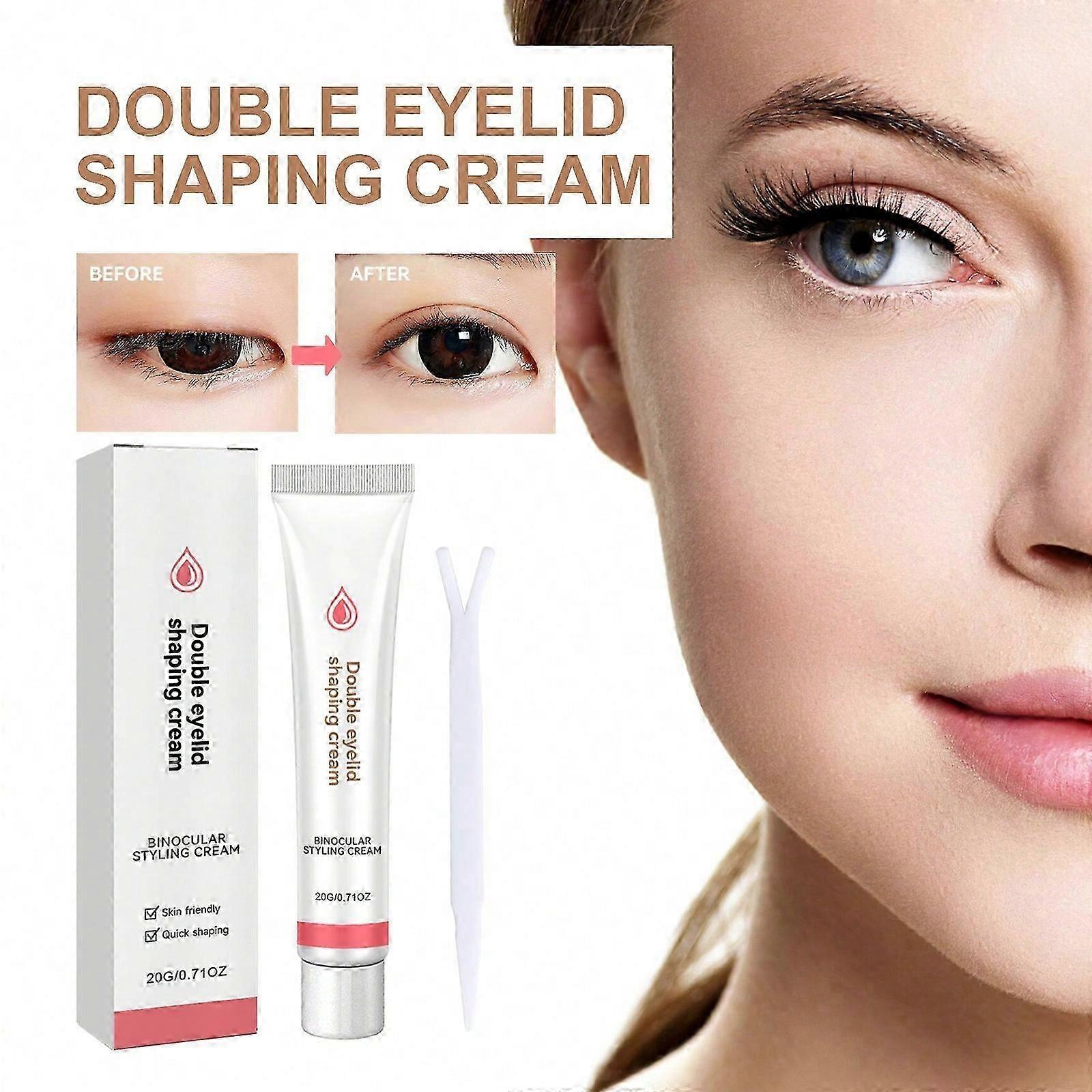 Double Eyelid Styling Cream, Double Eyelid Shaping Cream Waterproof Invisible Double-Fold Eyelid Cream with Y Stick