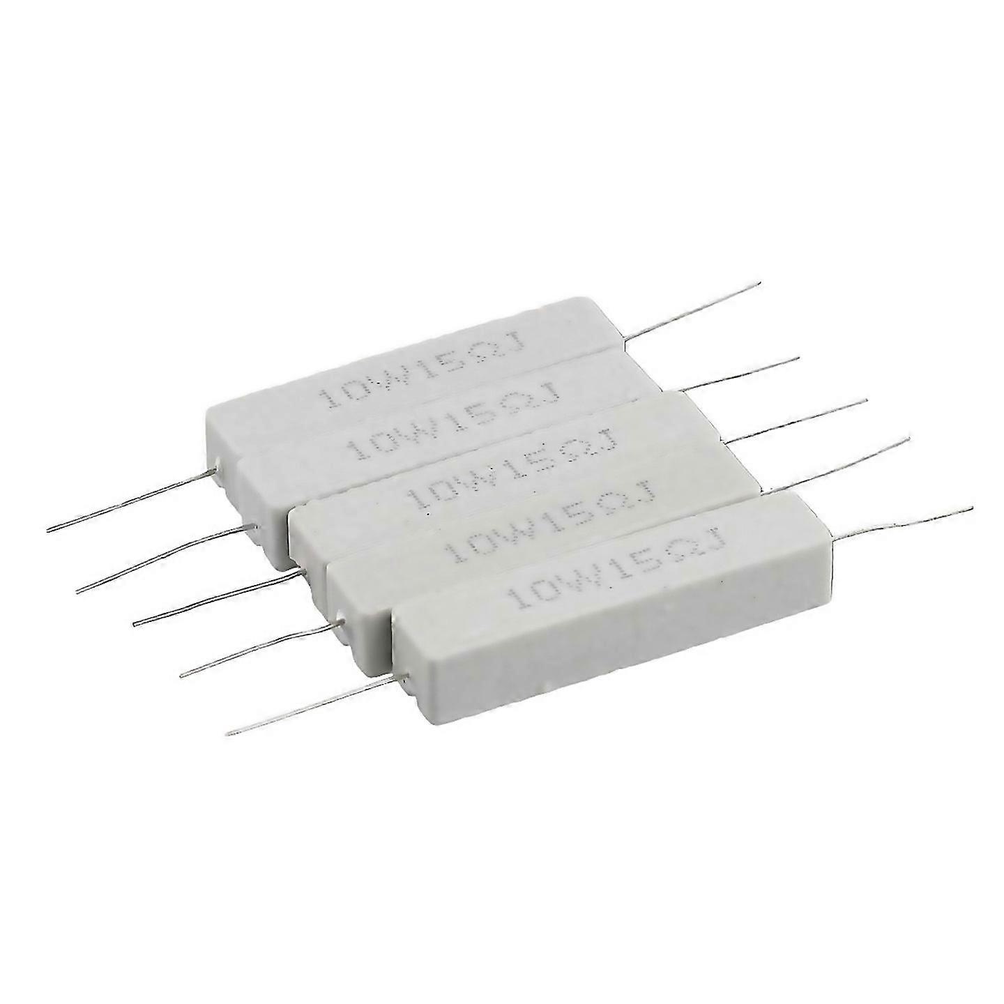 For 5 Pcs 10w Watt 15 Ohm 5 Wirewound Ceramic Cement Resistor
