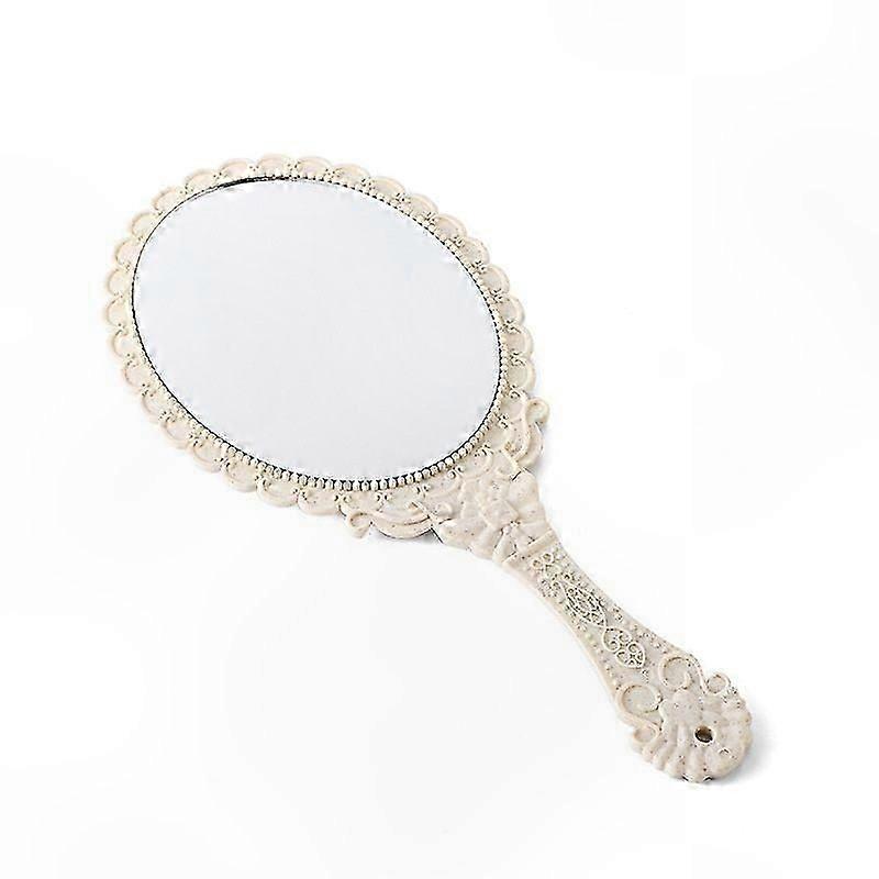 Vintage Handheld Mirror with Handle for Makeup and Travel Use