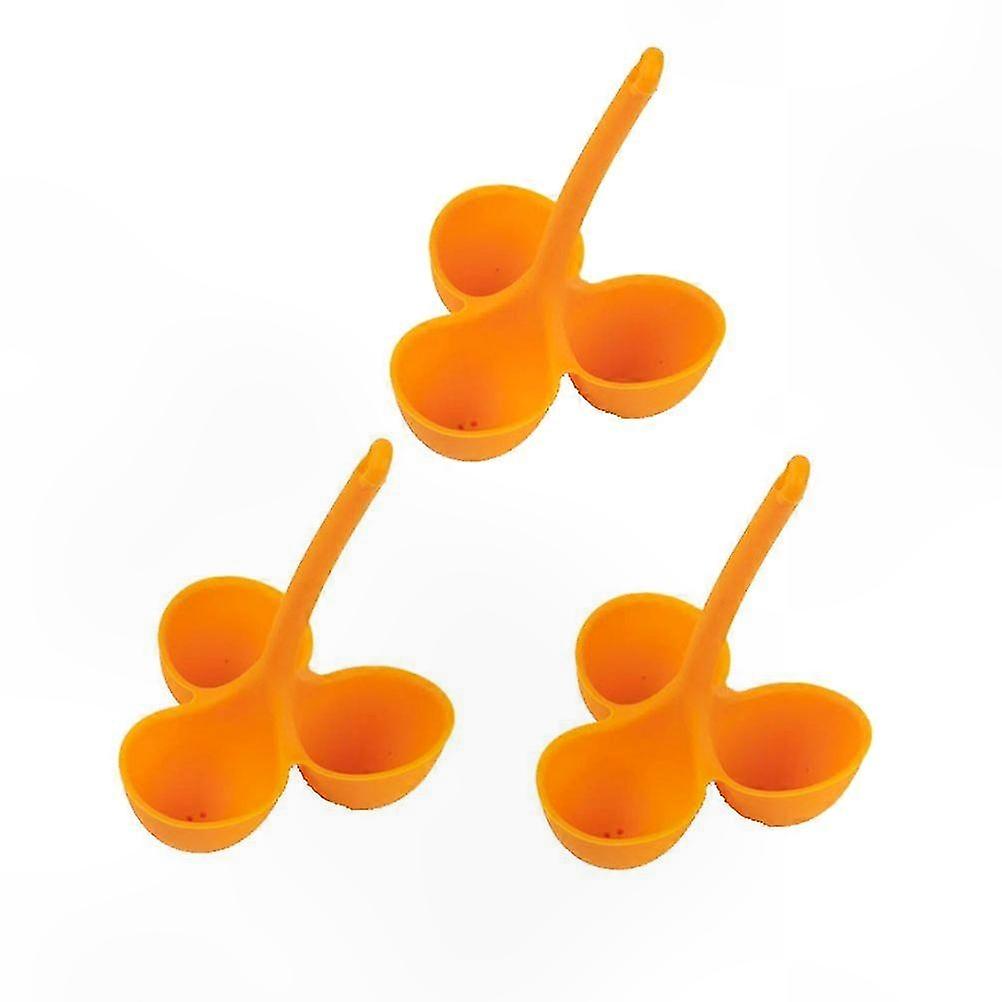 3-Pack Silicone Egg Poaching Rack for Stovetop, Durable Kitchen Tool for Boiling and Steaming Eggs (Color May Vary)