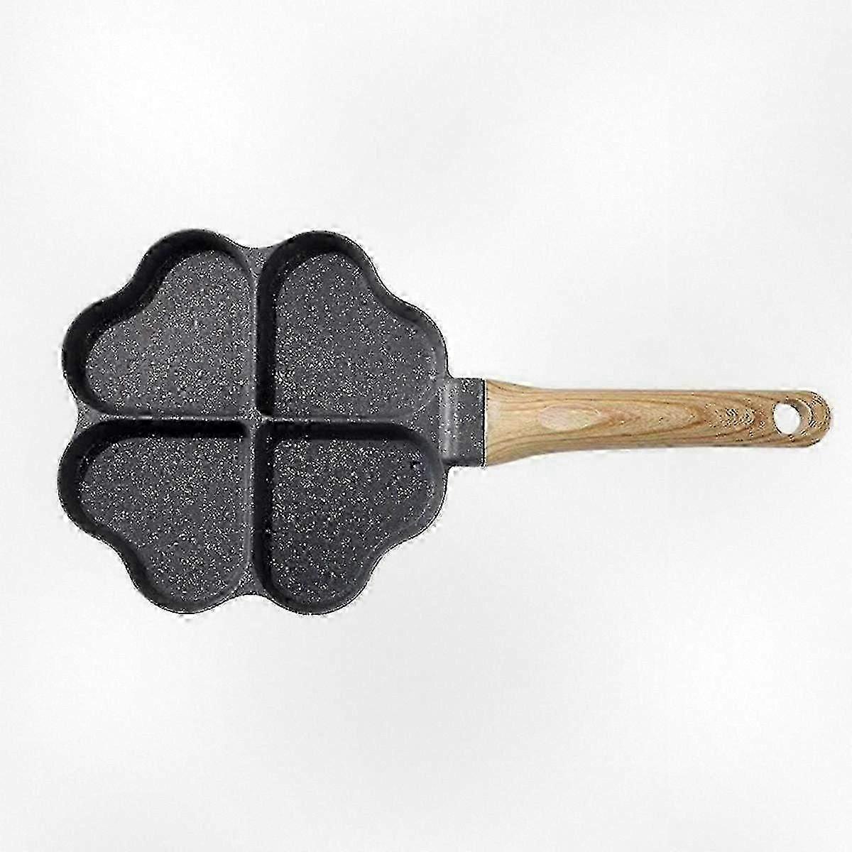 Heart Shaped Egg Pan Mini Egg Dumpling Pan for Cooking Hamburger Steak with 4 Grids Perfect for Breakfast