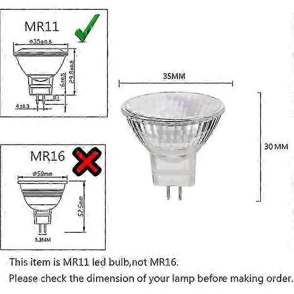 Paquet de 6 lampes halogènes MR11, culot 12V 10W GU4 en blanc chaud pour l’éclairage ambiant