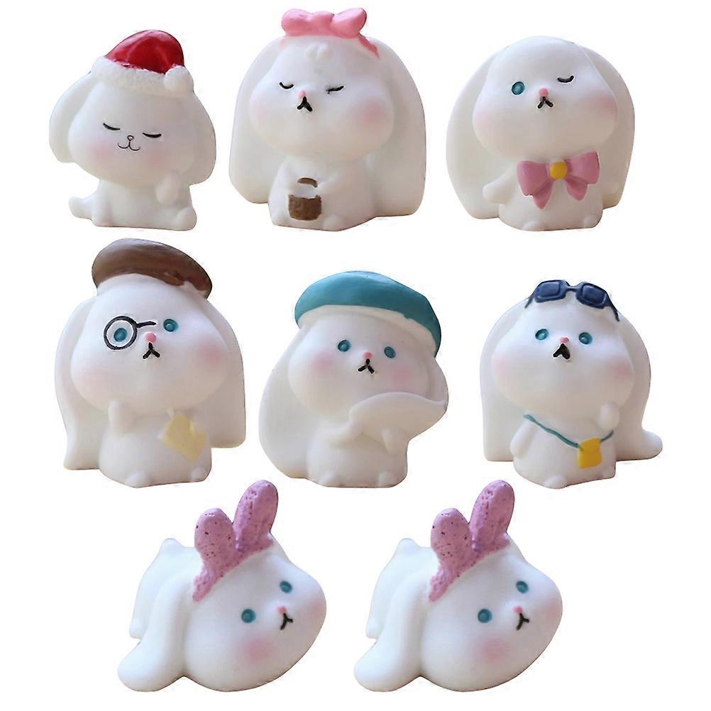 Tabletop Rabbit Figure Miniatures for Decoration 24Pcs Landscape Set