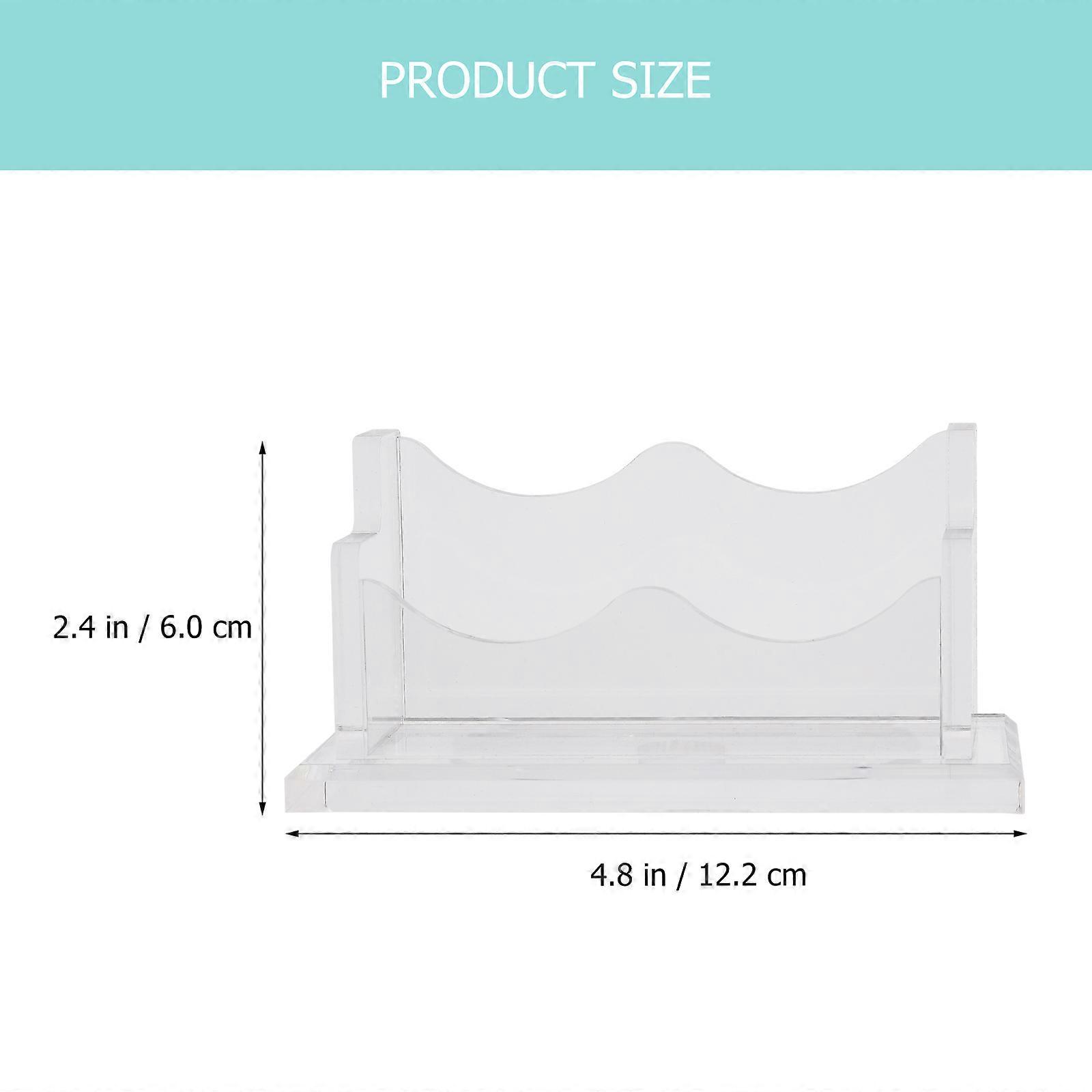 Office Business Card Holder Acrylic Card Stand Transparent 3Pcs Set