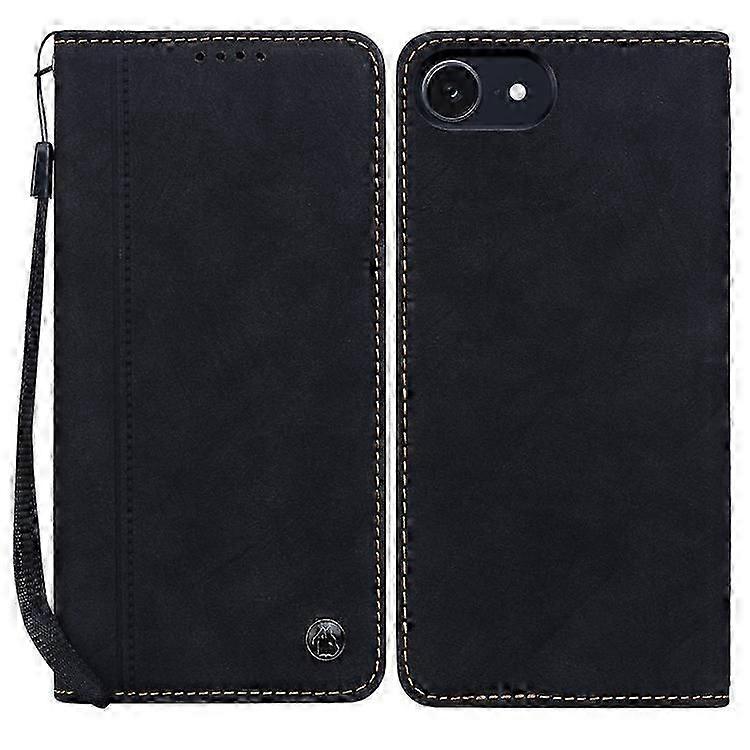 Compatible For iPhone 16e Case Lines Pattern Wallet Leather Phone Cover with Strap