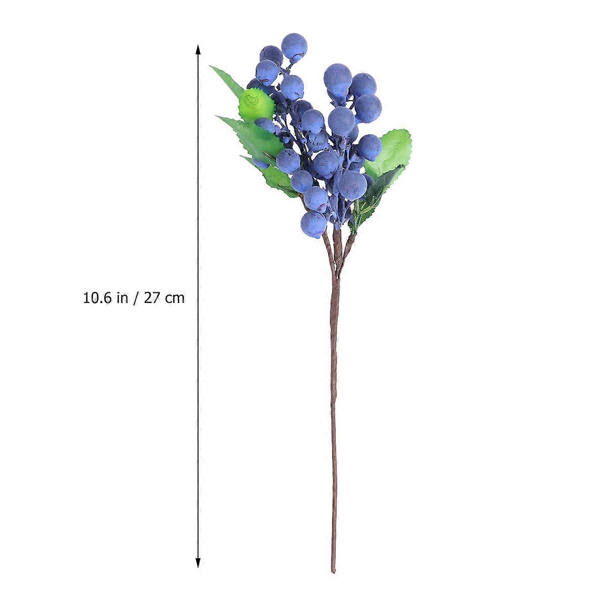 Simulated Blueberry Fruit Augment Props for Restaurant Decoration 4Pcs Blue