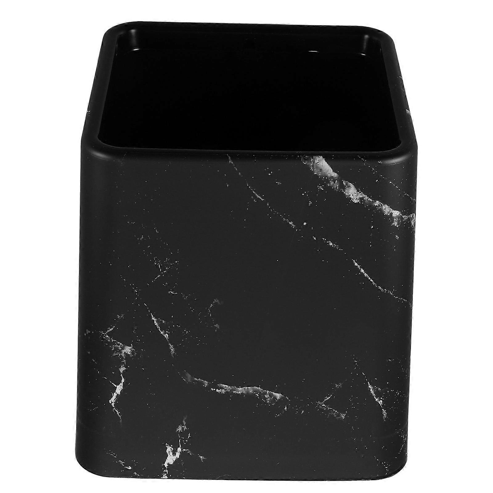 Bathroom Trash Can 3Pcs Stylish Garbage Bin For Office Dorm Use Square Shape With Elegant Marble Pattern Design