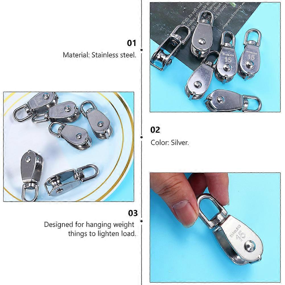 Fishing Net Pulley Wheel Block and Tackle for Fishing 16Pcs Single Pulley Rope Hoist