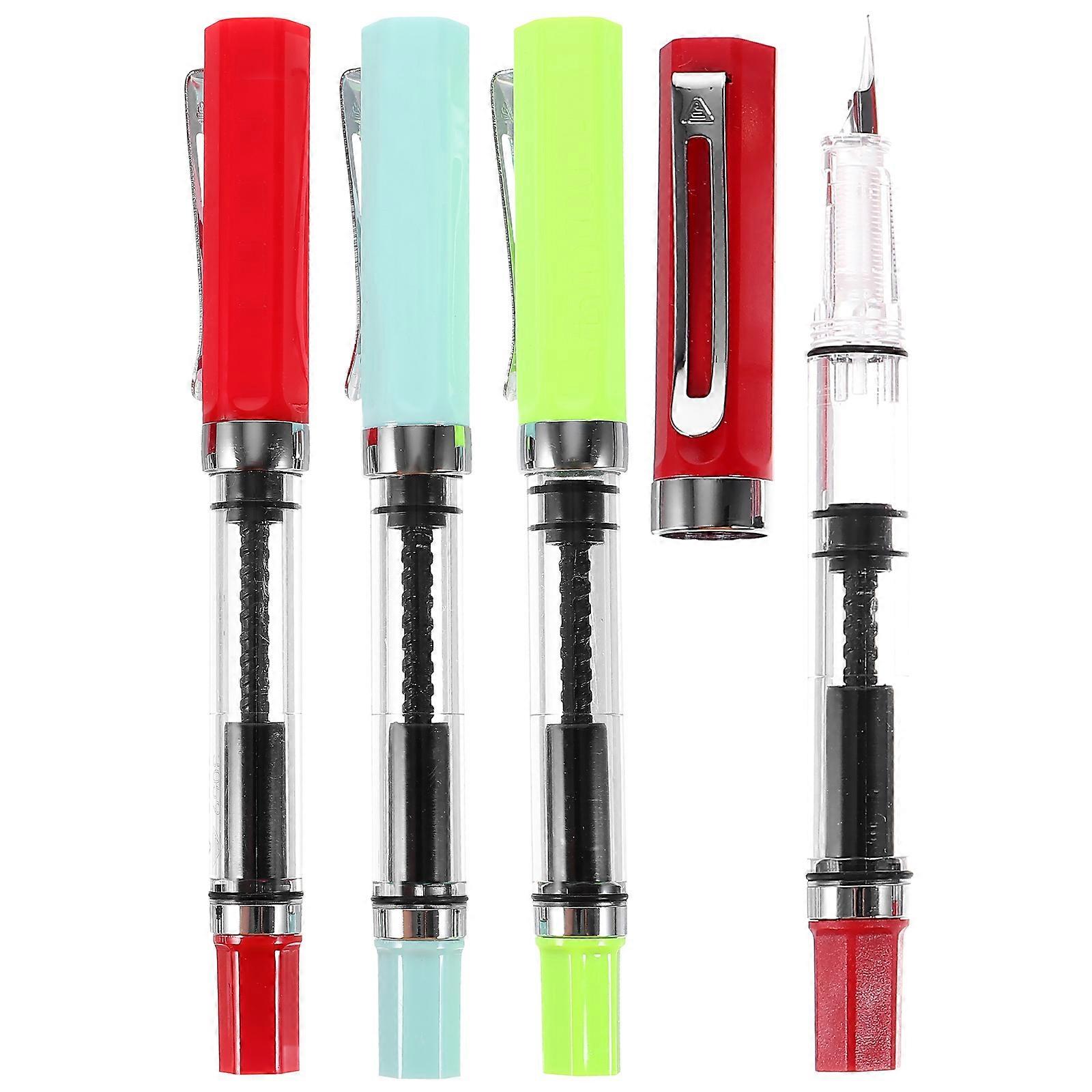 Piston Fountain Pen Fine Nib Assorted Office Supplies 4Set