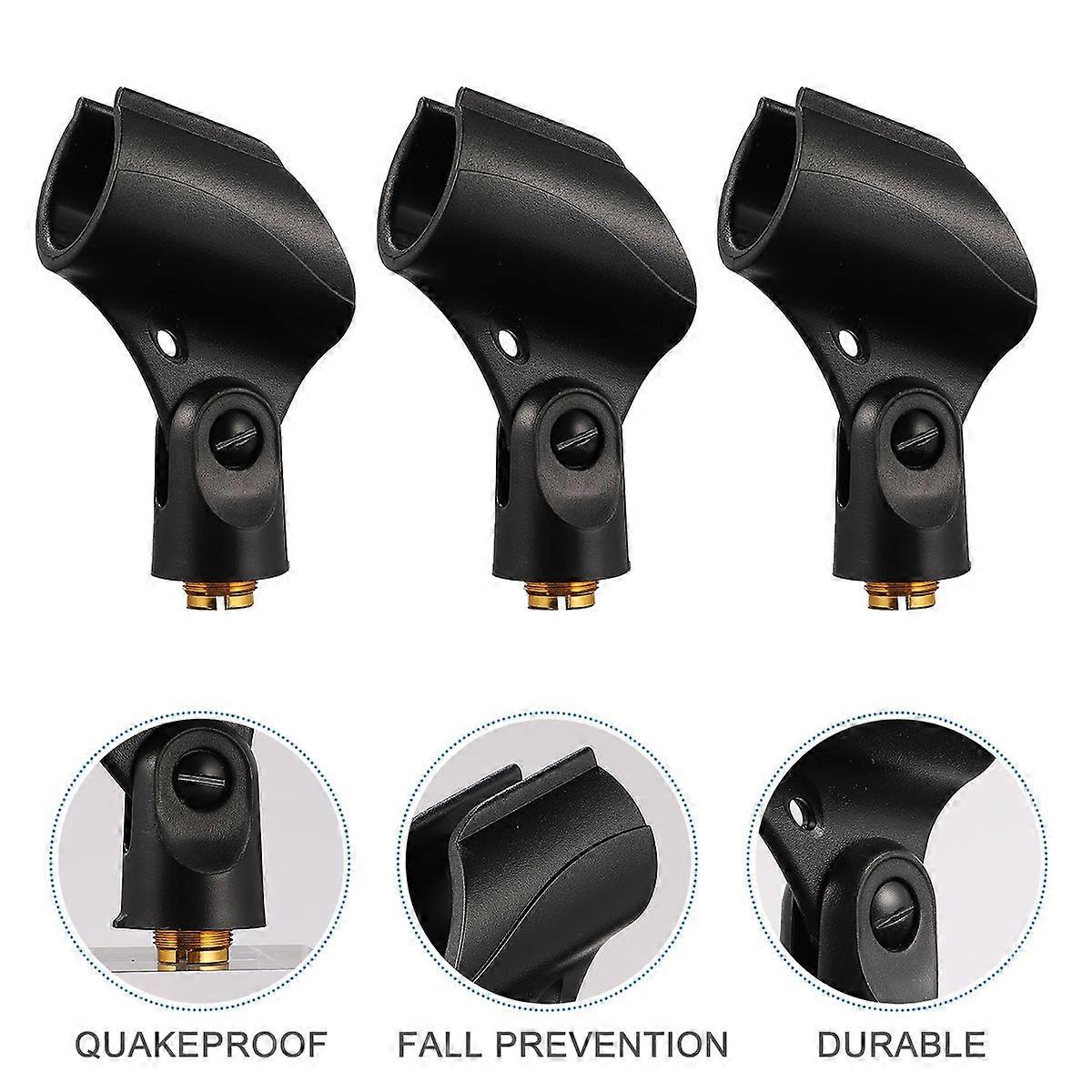 Mikrofon-Clip-Adapter für Mikrofonhalter, Benutzer von Mikrofonen, schwarz, Anti-Schock, 5 Stück