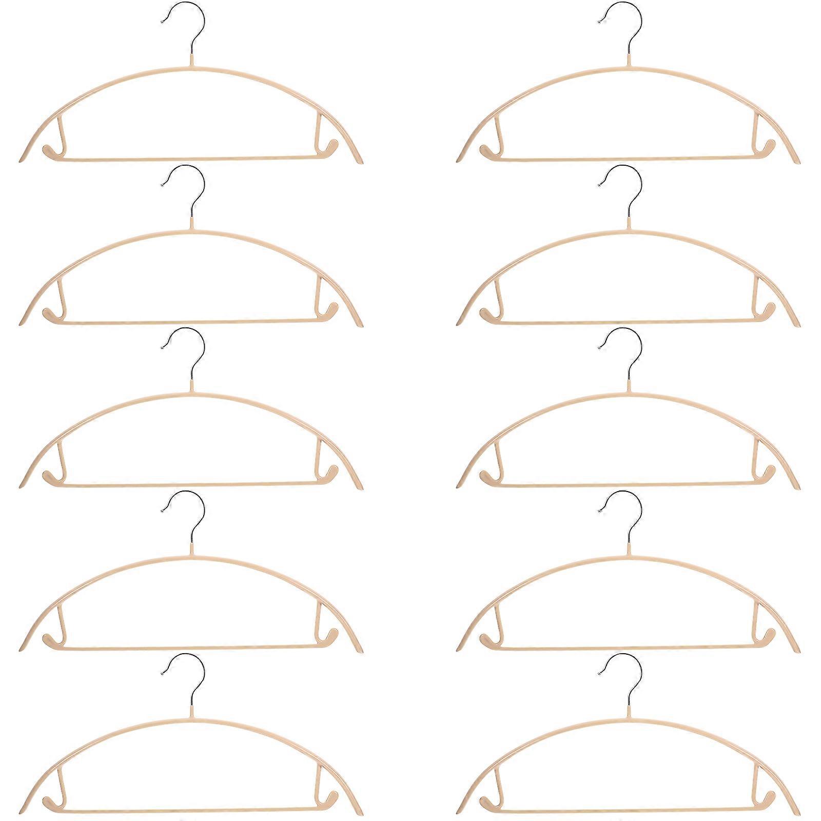 Cabide antiderrapante semicírculo para lavanderia, armário, quarto, 42x20x2cm, cáqui, pacote com 10 unidades