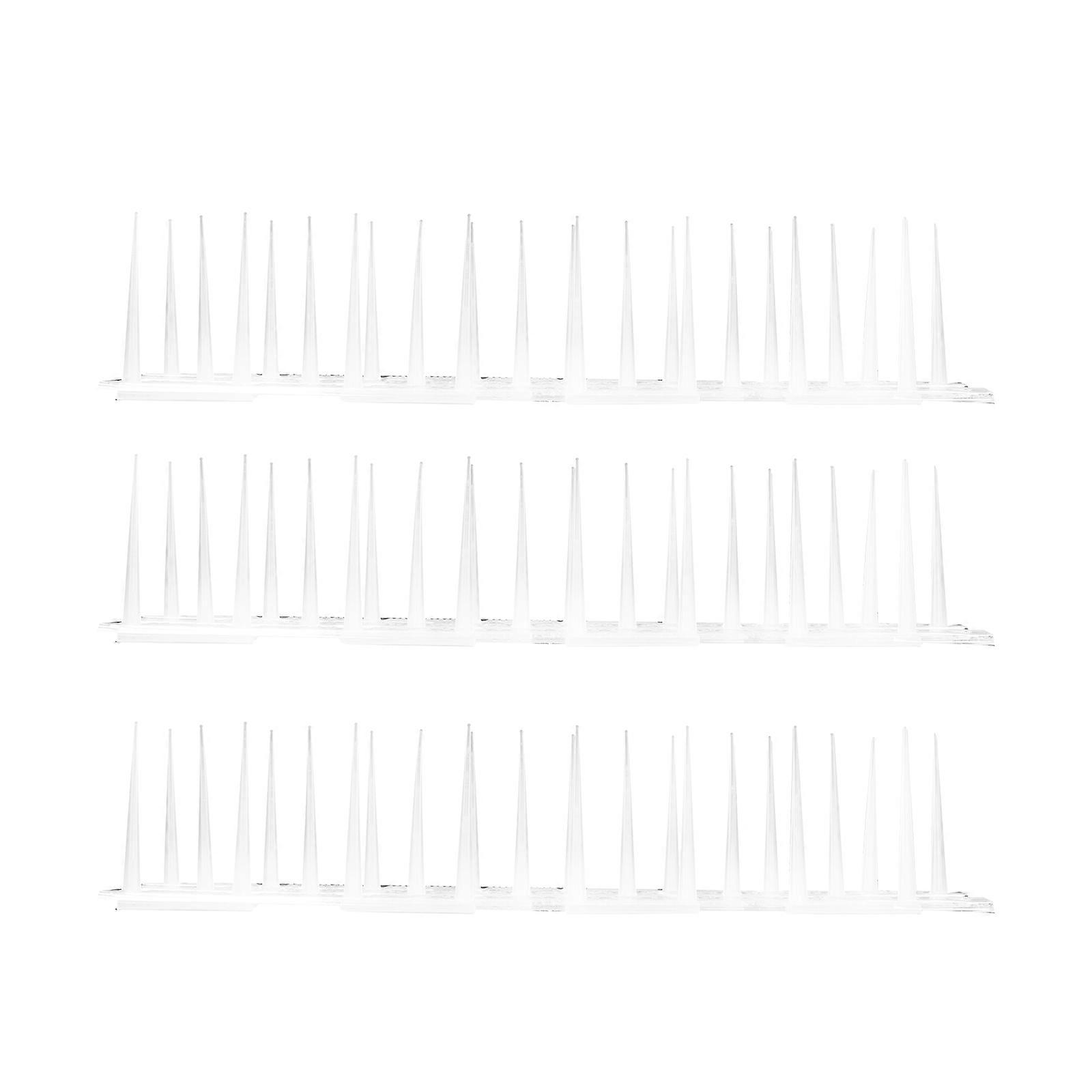 White Plastic Bird Spike for Balcony Prevention 3Pcs Set