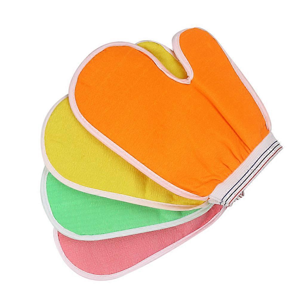 Exfoliating Shower Gloves 2Pcs For Adults Bathing Multi Color Dirt Removal And Gentle Scrubbing