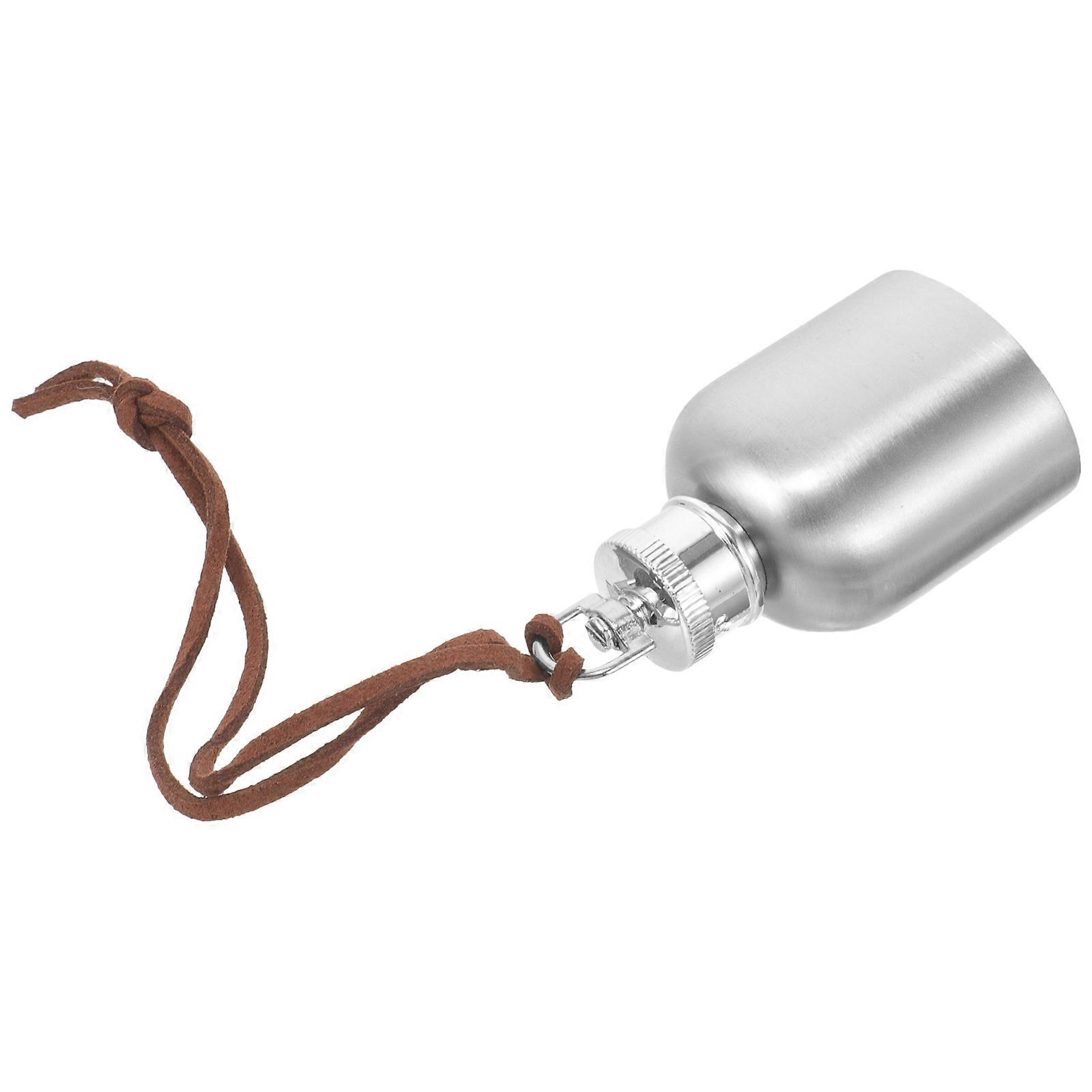 Portable Mini Hip Flask With Hanging Rope Suitable For Men And Women In Silver With Wear-Resistant Durability 1Pcs