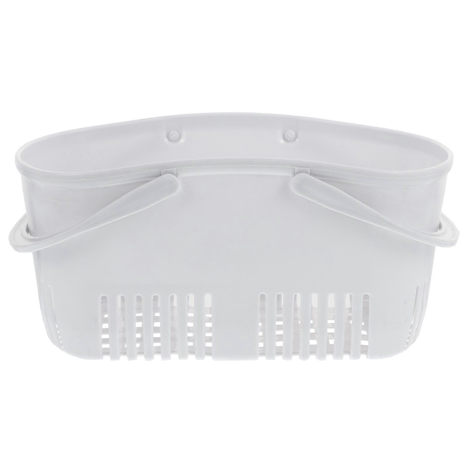 Bathroom Storage Organizer Handheld for Storage Use 1Pcs Grey Plastic Basket