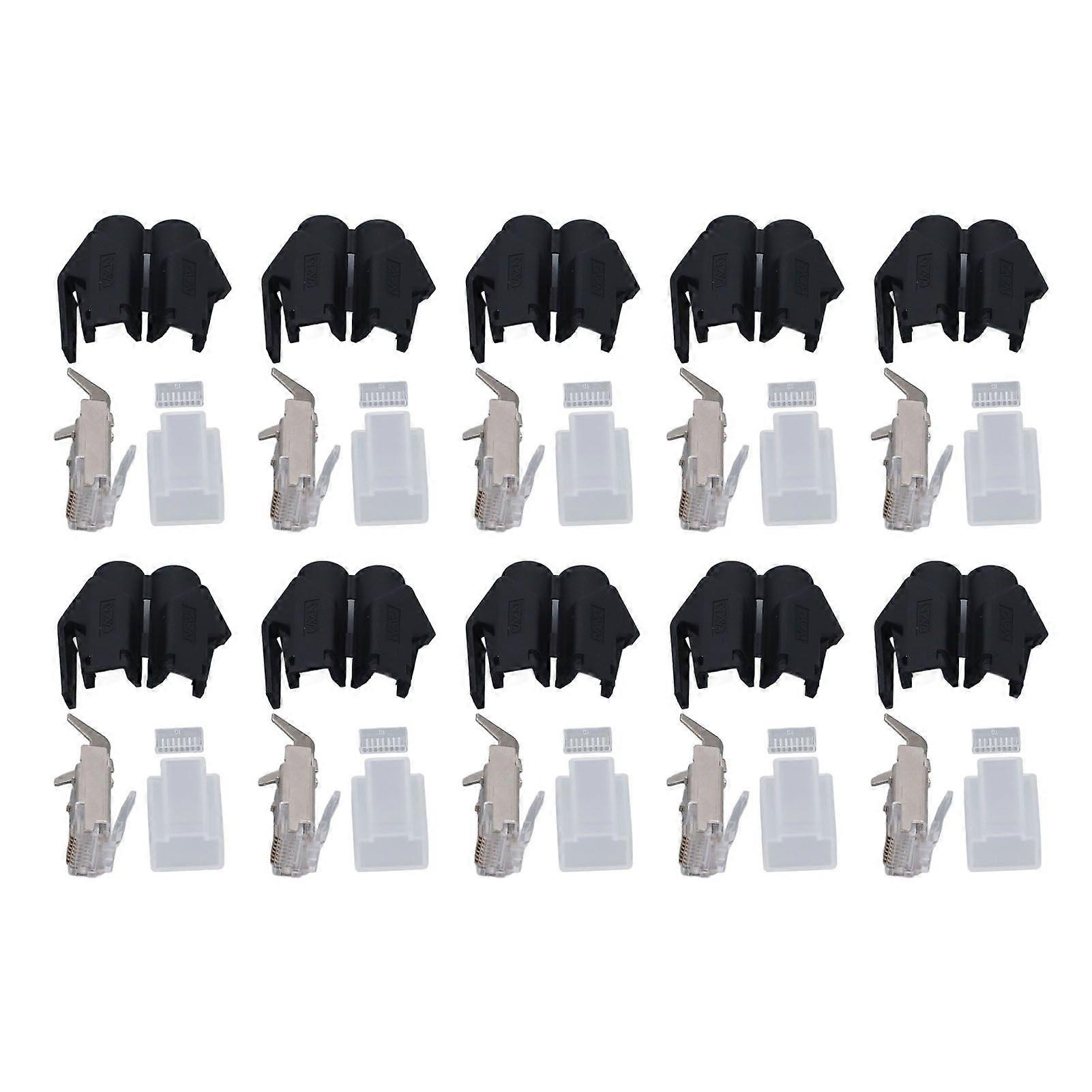 10 Set Assembly Type RJ45 Connector Kit 8 Core Cat6 Cat6A Cat5e Industrial Ethernet Modular Plugs Japanese Style