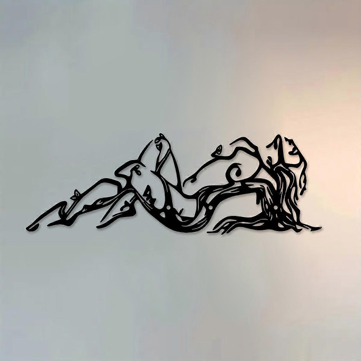 1PC Long-haired Girl Hanging Metal Wall Décor for Home Interiors