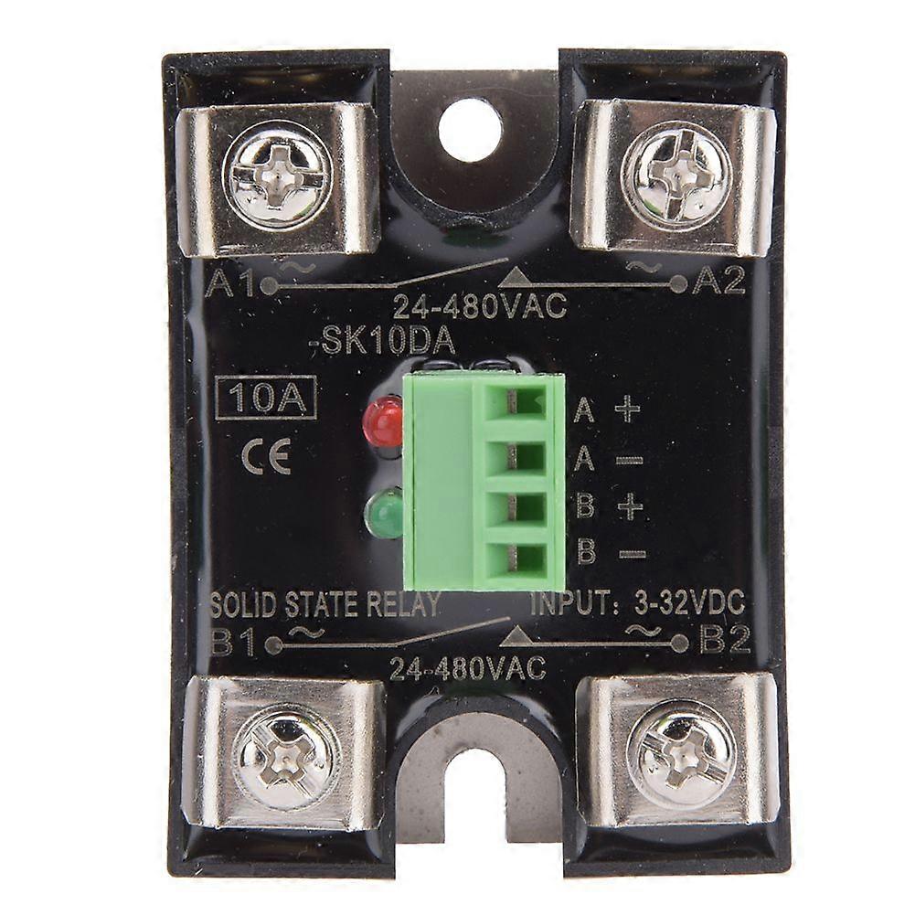 BERM Solid State Relay Dual Channel DC Control Dual Channel AC Single Phase SSR 24-480VAC(10A(BERM-SK10DA) )