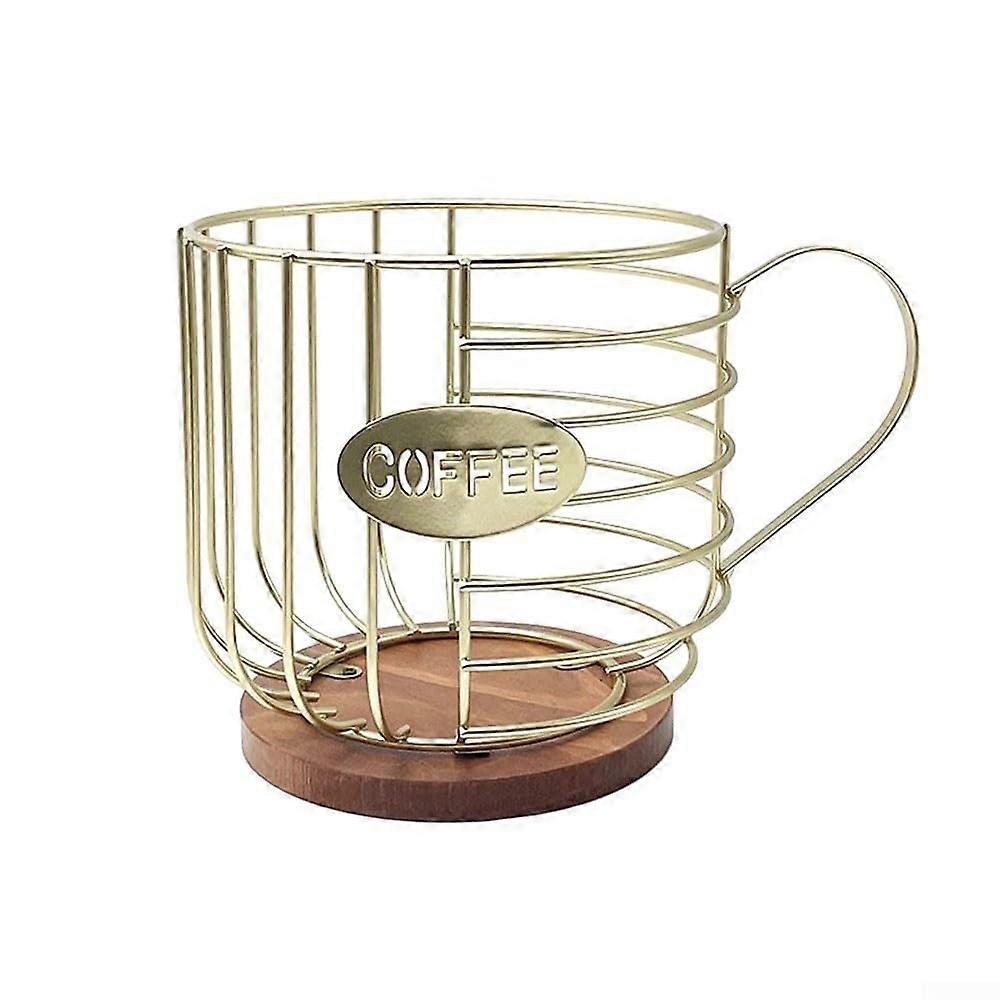 Sleek Storage Unit for Up to 30 or 80 Capsules in Gold Finish, Space-Saving Design, Durable Material, Versatile Compatibility