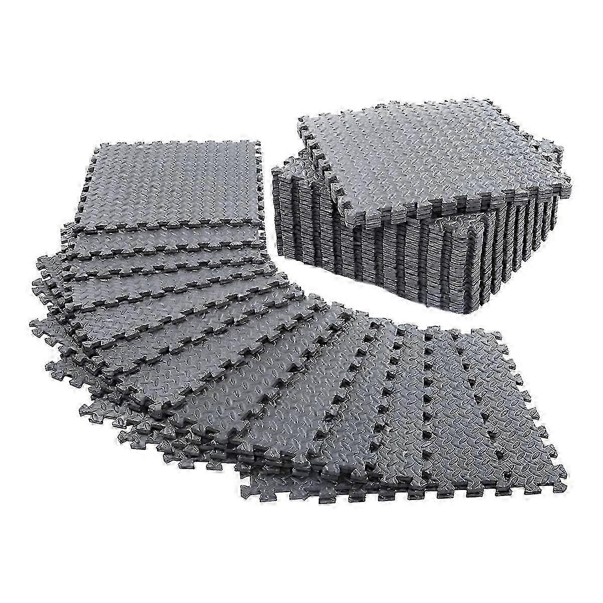 12 Pack Floor Exercise Mat for Home Gym or Floor Padding for Yoga, Weights Gym Equipment