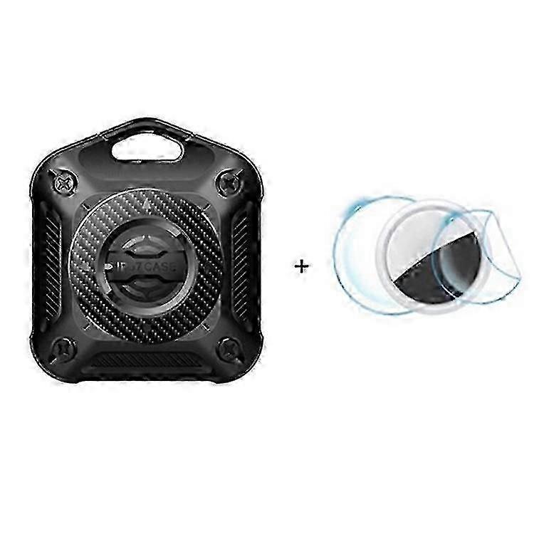 2025 IP67 Waterproof TPU + PC Case Compatible For AirTag Bluetooth Tracker Anti-Scratch Locator Cover, with Front Back Film Set