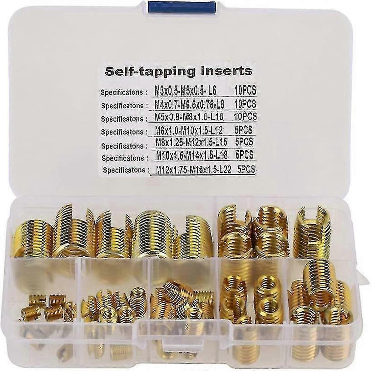 Self Tapping Thread Inserts, 50pcs Self Tapping Combination Thread Inserts To Increase Thread Strength For Metal Processing Industry
