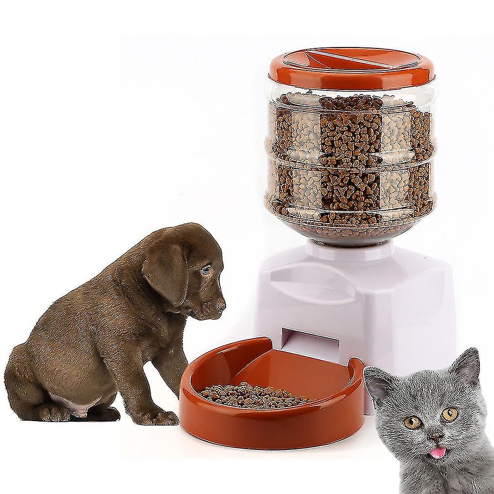 5.5l Automatic Pet Feeder With Voice Message Recording And Lcd Screen