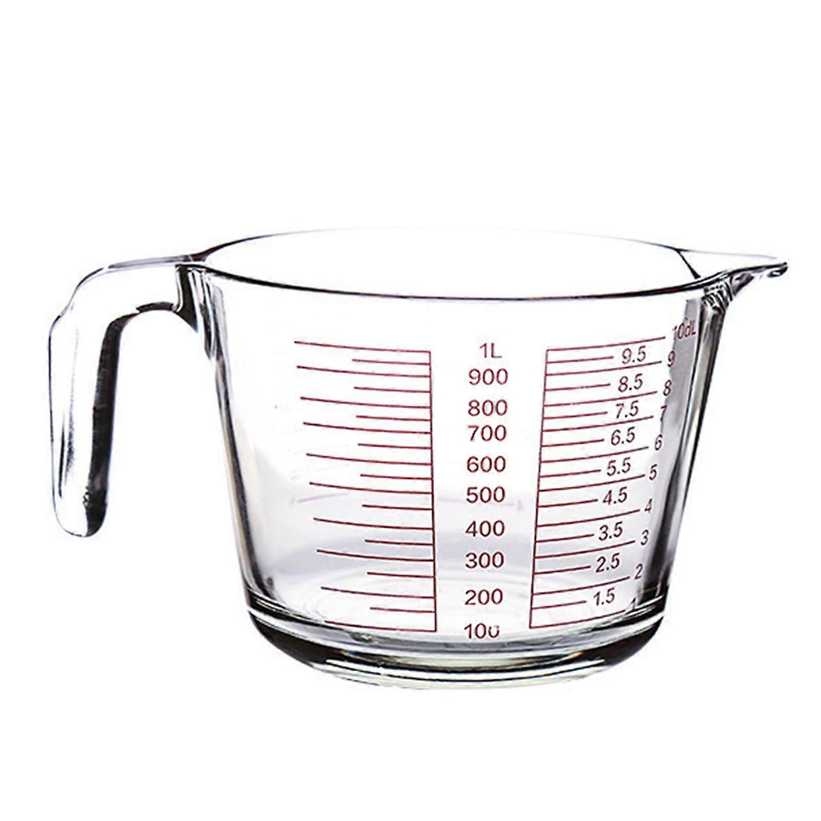 Glass Measuring Cup with Handle & V-Shaped Spout Shot Glass Espresso Jugs Transparent Scale Ounce Measure Jugs Mixing Mug for Bar Party Wine Milk Coff