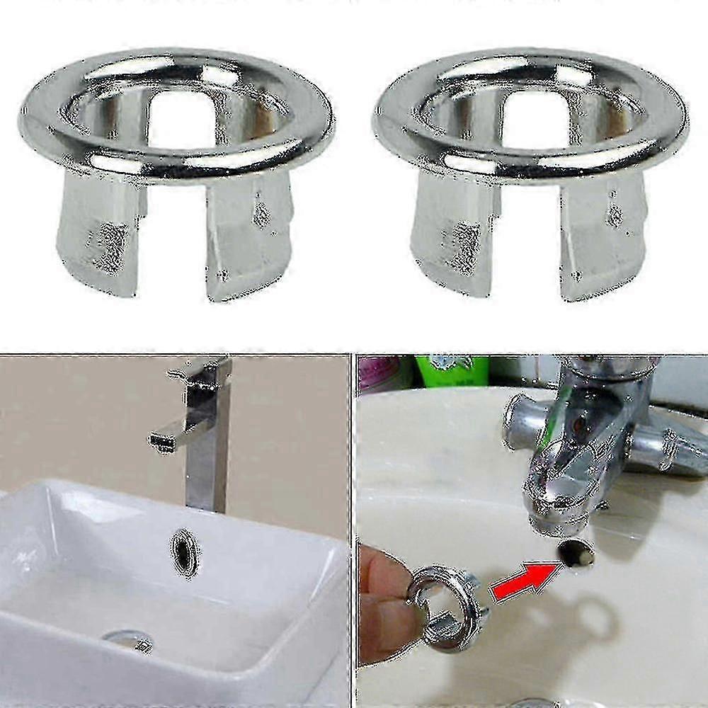 Sink Basin Overflow Round Ring Drain Hole Plug Cap Cover Spare Bathroom