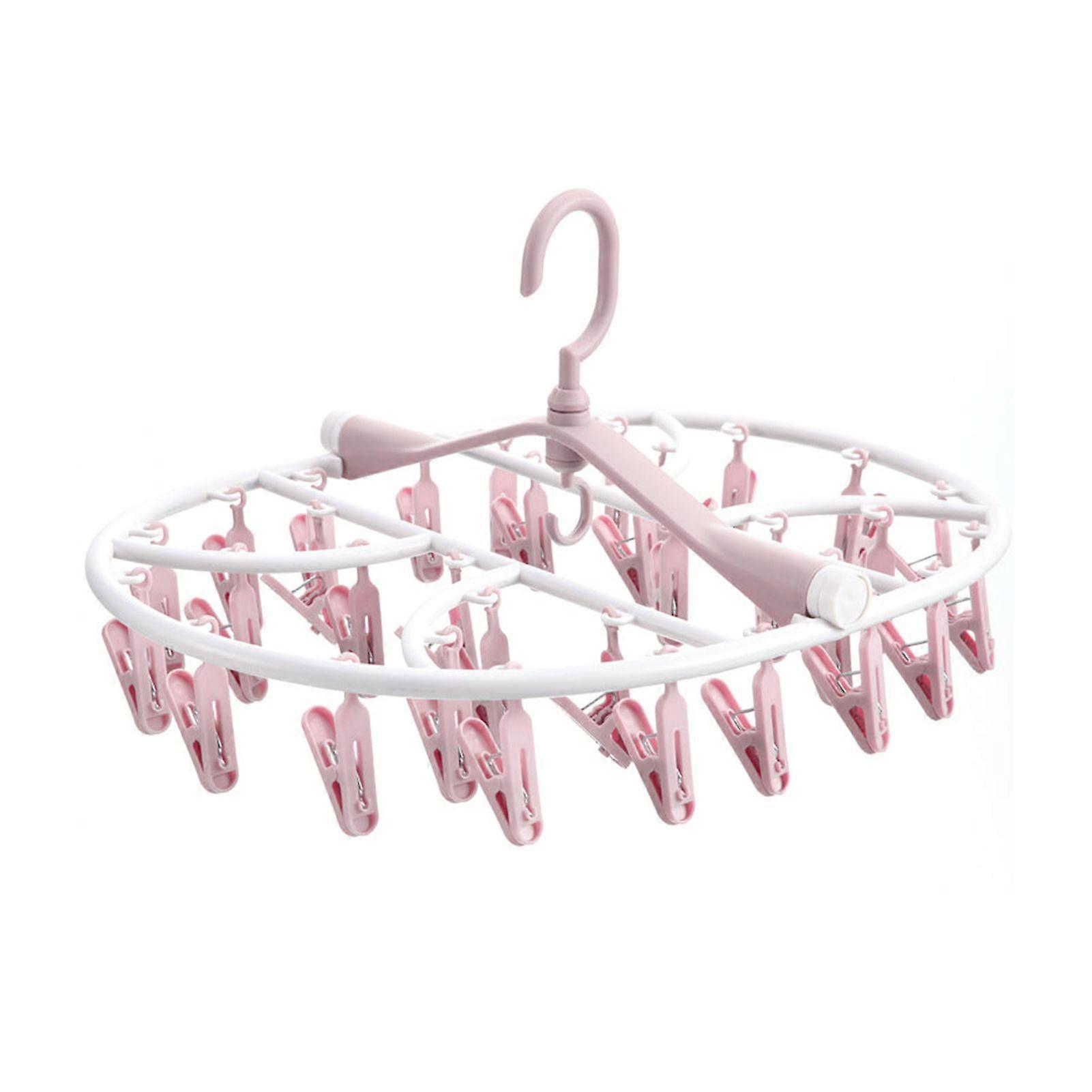 Jikaixiang Socks Underwear Drying Rack Clothes Hanger with 360-Degree Rotating Hook Windproof Storage Laundry Rack