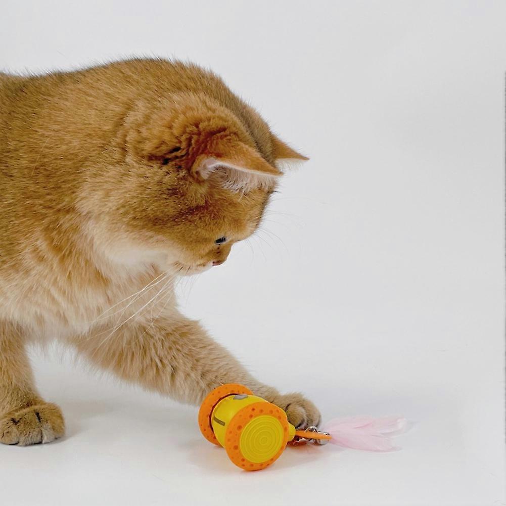 Rechargeable Cat Toys Automatic Obstacle Avoidance Interactive Toys for Cat Intelligent Design Cat Accessories Cyan-Blue