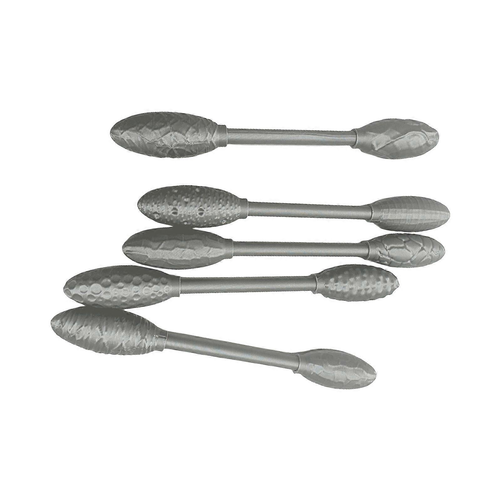 5 Pcs Double Head Modeling Stick Texture Roller Texture Tool Set Oval Clay Modeling Pattern Rollers for Craft Project  Light gray double he 5