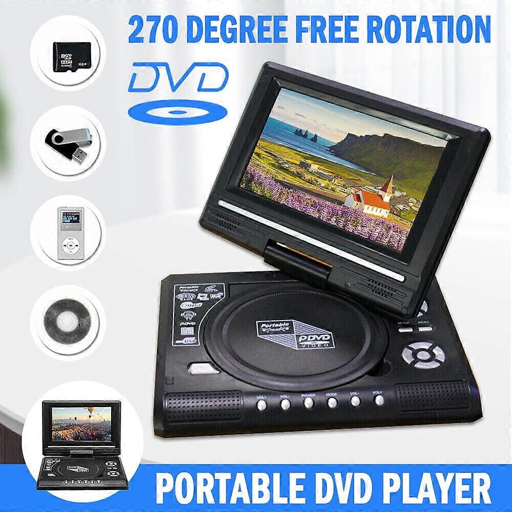 Portable 7.8" DVD Player HD CD TV Player 16:9 LCD Widescreen Card Reader Player