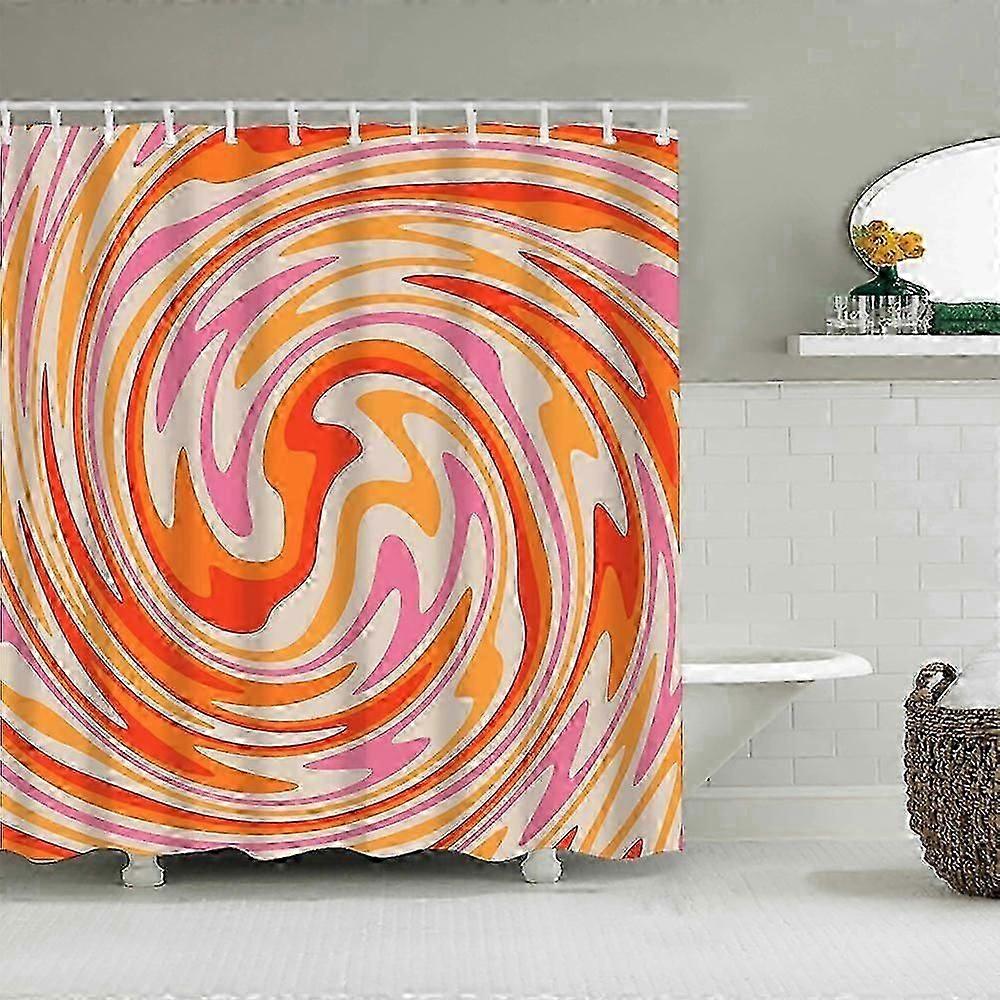 Polyester colorful waterproof shower curtain, 180*180cm, with hooks