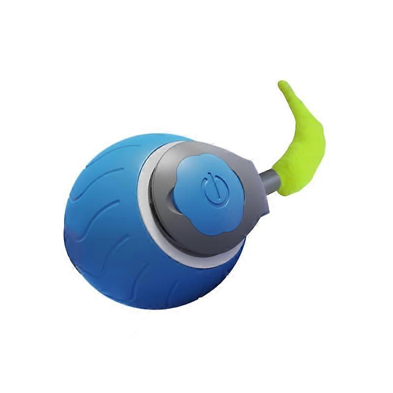 Interactive Cat Ball Toy USB Rechargeable With Automatic Rolling Motion Blue