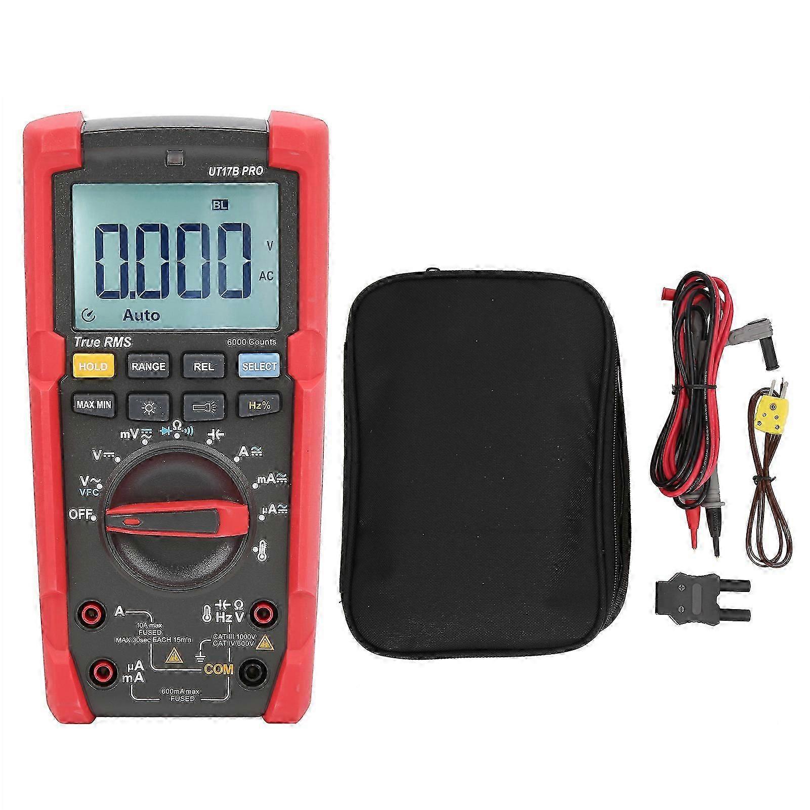 For UT17B PRO Digital Multimeter True RMS AC/DC Voltage Current Resistance Capacitance Tester